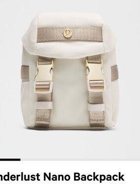 Wanderlust Light Ivory Mini Backpack with Khaki Trim